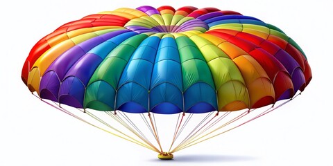 Obraz premium Colorful Parachute Isolated on White Background - Perfect for Adventure & Sports Designs
