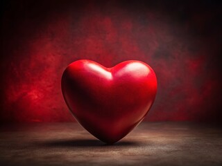Fototapeta premium Cool Red Valentine's Day Heart Background - Romantic Stock Photo