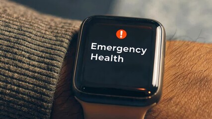 Health warning notification, Emergency health alert on smartwatch