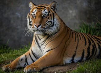 a beautiful tiger looking for food