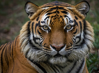 a beautiful tiger looking for food