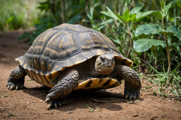 Fototapeta premium a tortoise in its natural environment