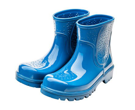 blue rubber boots