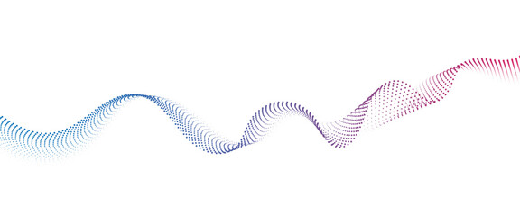 Flowing Dot Wave halftone gradient pattern on transparent background	
