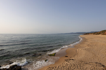 Serene Sandy Beach with Gentle Waves