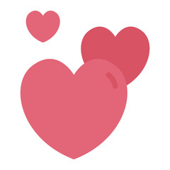 Heart flat icon showing love and romance in relationships