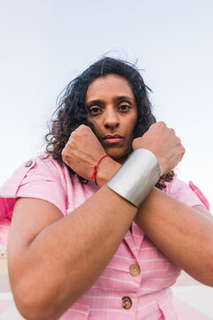Strong, warrior woman portrait