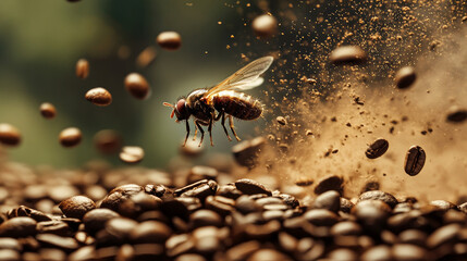 A burst of scent from roasted coffee beans