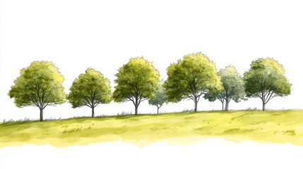 Obraz premium watercolor of tree isolated on white background