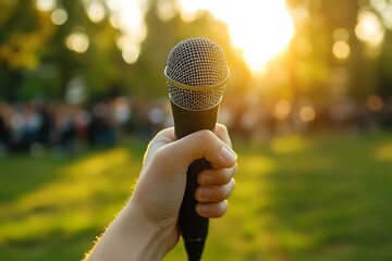 Outdoor preaching in a public park