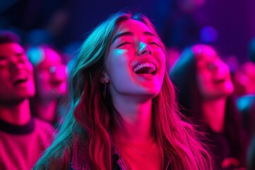 Obraz premium Joyful dance and song service