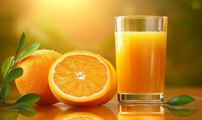 Citrus Refreshment, Glass of Fresh Orange Juice