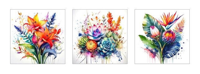 Schone Blumen Samlung Aquarell