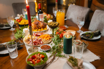 A set festive table