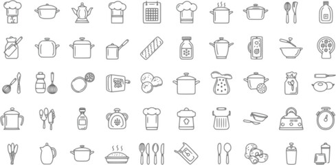 Kitchen icon vector set. cooking illustration sign collection. Cook symbol or logo. vector set