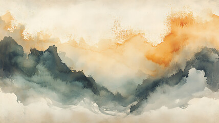Organic watercolor texture with abstract pastel tones, orange naturally blended for a soft look retro, vintage backdrop