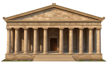 Obraz premium Ancient temple with columns and stone facade, showcasing