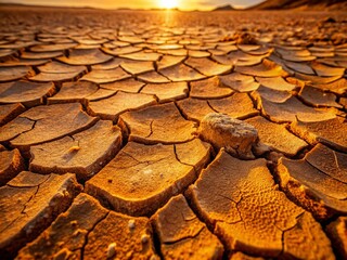 Dry Cracked Earth Background: Minimalist Texture Photography
