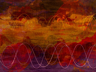 Golden Brown Fading Sound Waves Oscillating Illustration