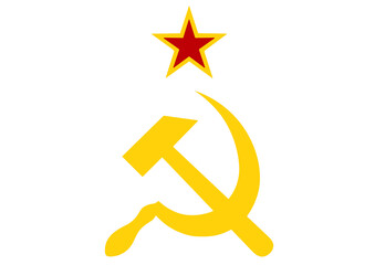 Five pointed star, hammer and sickle