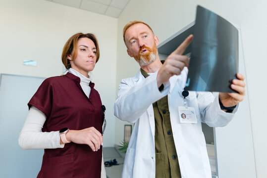 Two doctors in the clinic