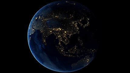 Fototapeta premium Earth at Night: A Stunning View of Asia's City Lights
