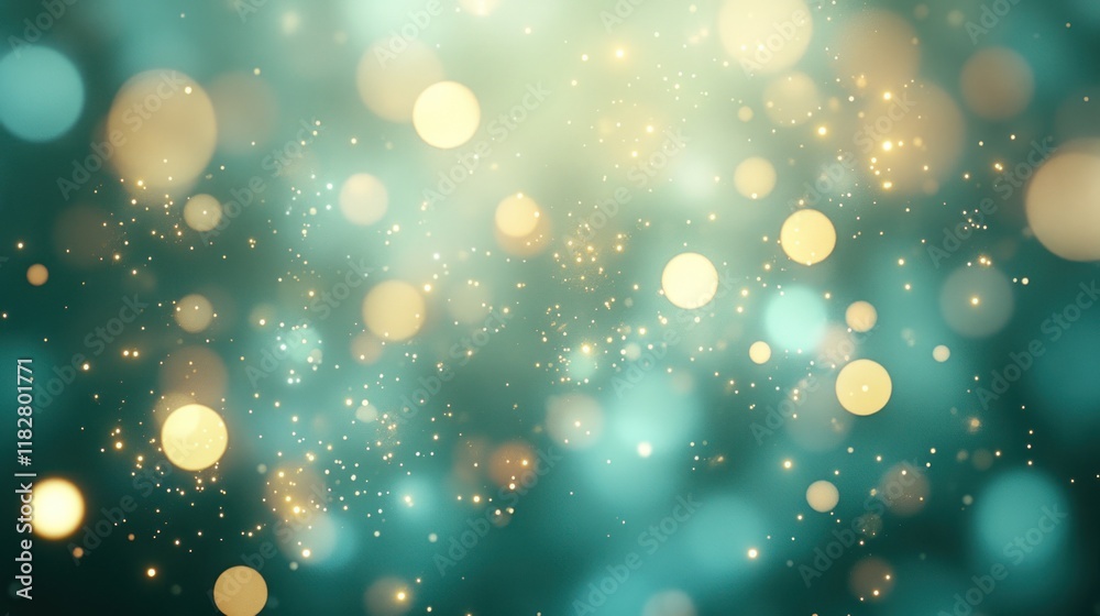 Poster colorful bokeh with glowing particles creating a dreamy atmosphere in soft lighting. generative ai