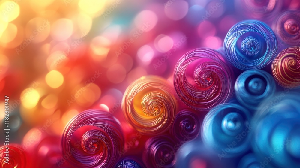 Poster colorful abstract swirls create a vibrant visual experience with dynamic shapes and smooth gradients