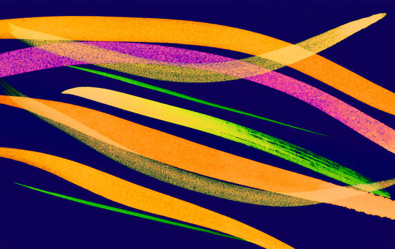 Abstract overlapping brushstroke lines on dark background