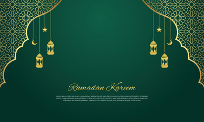 modern luxury islamic with frame ornament template background