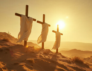 three crosses in the desert