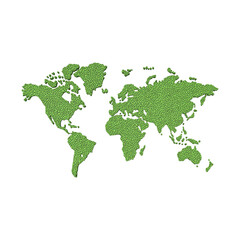 green world map isolated