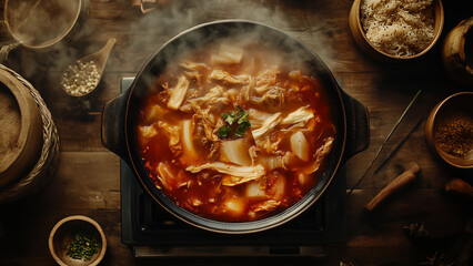 A Bowl of Comfort: Kimchi Soup in Traditional Korean Style