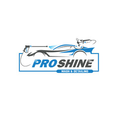 Auto detailing and car wash logo for automotive car business