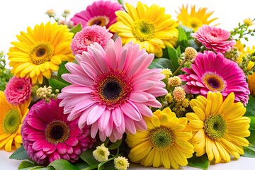 Pink Gerbera Daisy Bouquet Spring Wedding Floral Photography