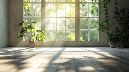 Sunlit indoor plant scene cozy room nature photography serene atmosphere