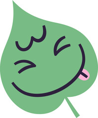 Doodle Leaf Character with Expression