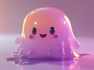 Happy Pink Blob: A Delightful 3D Render in Soft Lighting