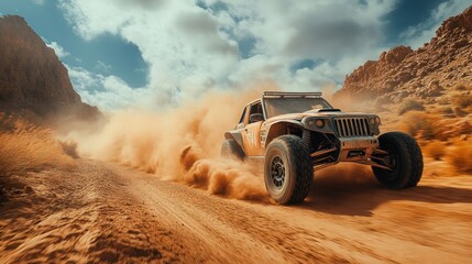 Offroad Buggy Racing in Desert Sand High Speed Adventure Fun Action 4x4 Motorsport Dust Rally Competition