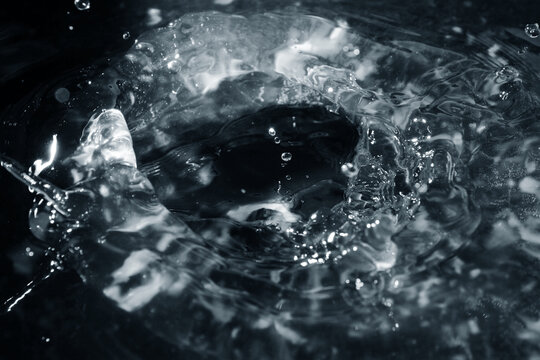 Close up of mixture of mineral water with xanthin gum
