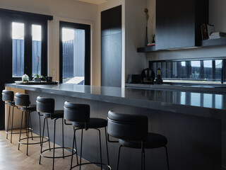 Modern kitchen interior with sleek design and minimalist aesthetics