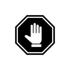 Stop icon vector illustration. stop road sign. hand stop sign and symbol. Do not enter stop red sign with hand