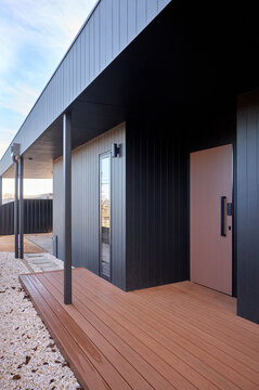 Modern home with sleek design and inviting entrance