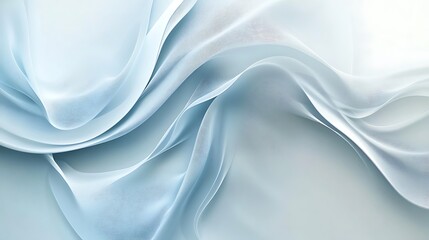 Obraz premium Abstract Light Blue Fabric Waves Flowing Gently