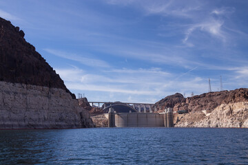 Naklejka premium Hoover Dam viewed from Lake Mead, Nevada, USA