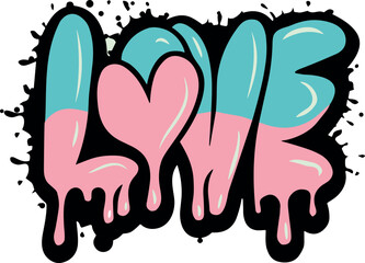 Design writing love in graffiti