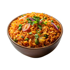 Jollof Rice for Iftar in a Bowl Isolated on Transparent Background