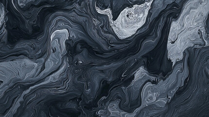 Abstract Black and White Swirling Pattern Art. Concept of modern artistic design, fluid motion. Ash Wednesday. Copy Space