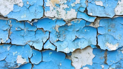 Obraz premium Cracked and weathered blue grunge background with layers of texture, evoking a sense of decay and unease for Halloween-inspired concepts.