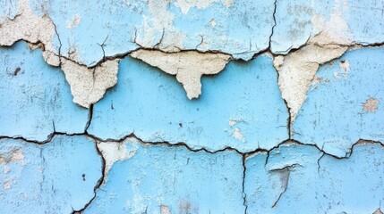 Obraz premium Faded blue concrete texture with dark smudges and cracks, creating a mysterious and haunting backdrop for horror-inspired visuals.